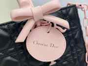 Uubags Lady D-Joy Medium Bag Black & Exhale Pink Cannage Lambskin 26x13.5x5cm - 3