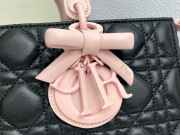 Uubags Lady D-Joy Medium Bag Black & Exhale Pink Cannage Lambskin 26x13.5x5cm - 2