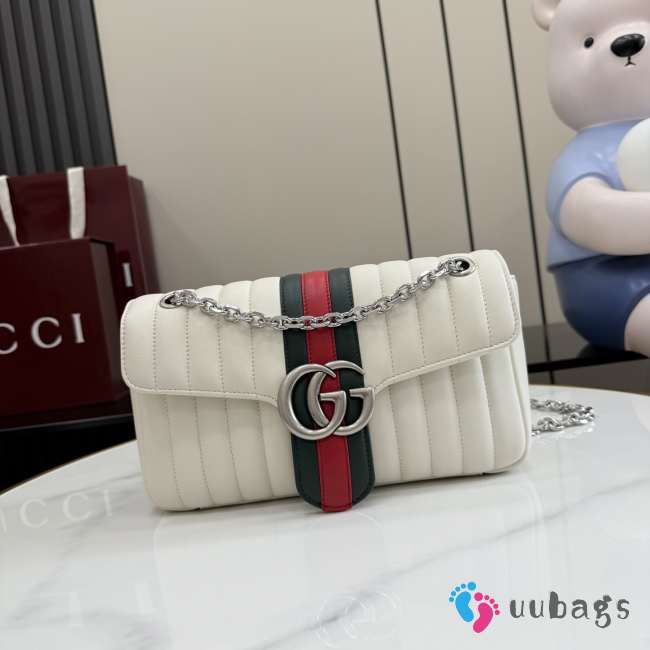 Uubags Gucci Jetset GG Marmont medium shoulder bag white leather 26x15x7cm - 1