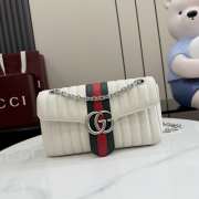 Uubags Gucci Jetset GG Marmont medium shoulder bag white leather 26x15x7cm - 1