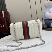 Uubags Gucci Jetset GG Marmont medium shoulder bag white leather 26x15x7cm - 4