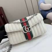 Uubags Gucci Jetset GG Marmont medium shoulder bag white leather 26x15x7cm - 2