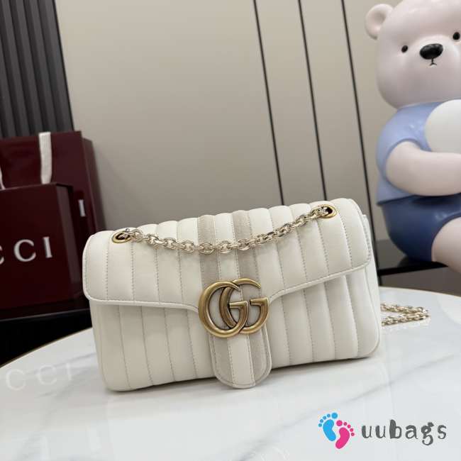 Uubags Gucci Jetset GG Marmont medium shoulder bag grey suede trim 26x15x7cm - 1