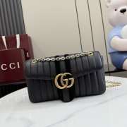 Uubags Gucci Jetset GG Marmont medium shoulder bag black suede trim 26x15x7cm - 1
