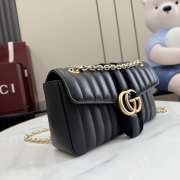 Uubags Gucci Jetset GG Marmont medium shoulder bag black suede trim 26x15x7cm - 6
