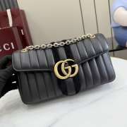 Uubags Gucci Jetset GG Marmont medium shoulder bag black suede trim 26x15x7cm - 2
