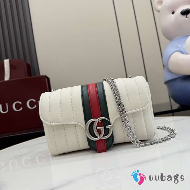 Uubags Gucci Jetset GG Marmont small shoulder bag white leather 20.5x11.5x6cm - 1