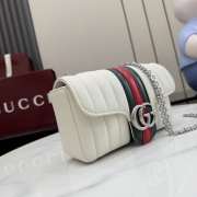 Uubags Gucci Jetset GG Marmont small shoulder bag white leather 20.5x11.5x6cm - 6