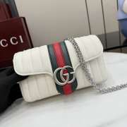 Uubags Gucci Jetset GG Marmont small shoulder bag white leather 20.5x11.5x6cm - 2