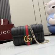 Uubags Gucci Jetset GG Marmont small shoulder bag black leather 20.5x11.5x6cm - 1
