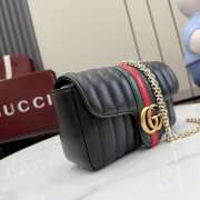 Uubags Gucci Jetset GG Marmont small shoulder bag black leather 20.5x11.5x6cm - 3