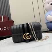 Uubags Gucci Jetset GG Marmont small shoulder bag black suede trim 20.5x11.5x6cm - 1
