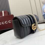 Uubags Gucci Jetset GG Marmont small shoulder bag black suede trim 20.5x11.5x6cm - 5