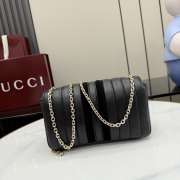 Uubags Gucci Jetset GG Marmont small shoulder bag black suede trim 20.5x11.5x6cm - 4