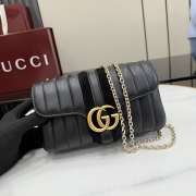 Uubags Gucci Jetset GG Marmont small shoulder bag black suede trim 20.5x11.5x6cm - 3