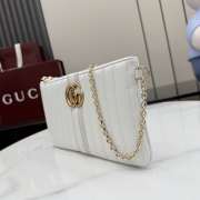 Uubags Gucci GG Marmont pouch with strap in white suede trim 26x13x1.5cm - 4