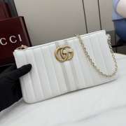 Uubags Gucci GG Marmont pouch with strap in white suede trim 26x13x1.5cm - 2