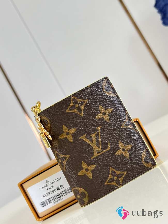 Uubags Louis Vuitton M29791 LV Charms Pocket Wallet Monogram Brown/Sunflower Yellow 9x10x2.5cm - 1