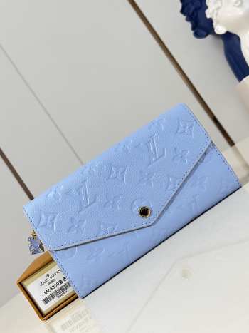 Uubags Louis Vuitton M2A359 Portefeuille Sala Cowhide Leather Iris Blue/Pepper 19x10.5x2cm