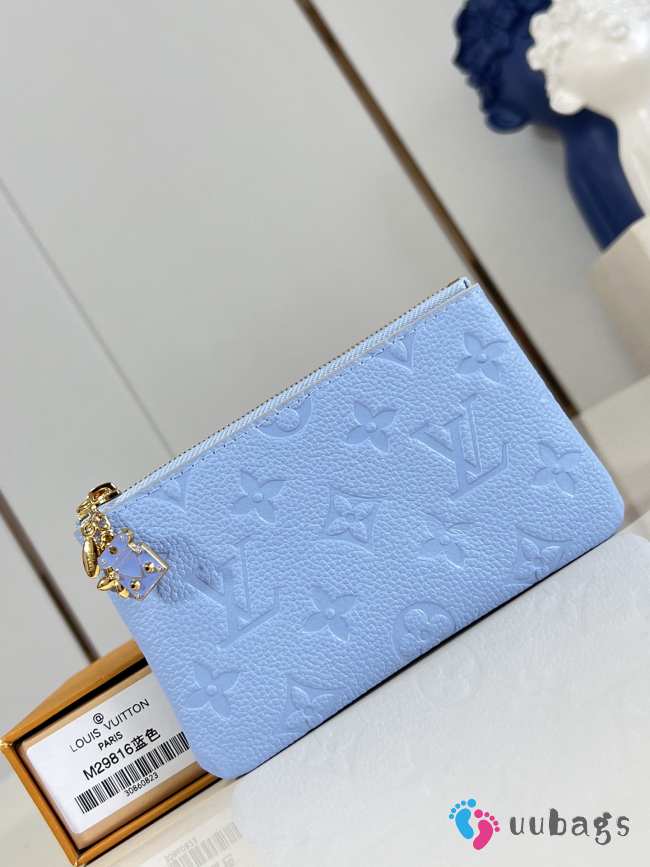Uubags Louis Vuitton M29815 Wallet Key Pouch S Iris Blue/Pepper Cowhide 15x9x1cm - 1