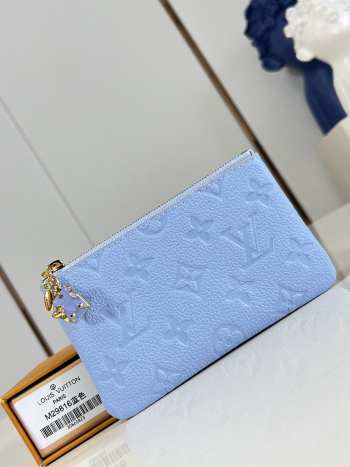 Uubags Louis Vuitton M29815 Wallet Key Pouch S Iris Blue/Pepper Cowhide 15x9x1cm