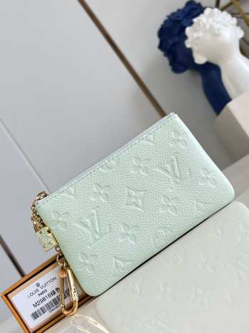 Uubags Louis Vuitton M28992 Key Pouch Wallet Minty/Lily White Cowhide 15x9x1cm