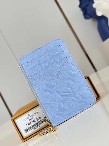 Uubags Louis Vuitton M2A006 Romy Card Holder Cowhide Iris Blue/Poplar 12x8x0.8cm