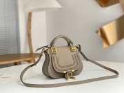 Uubags Chloe mini Marcie bag in light grey grained leather 21x16x8cm - 2
