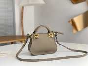 Uubags Chloe mini Marcie bag in light grey grained leather 21x16x8cm - 3