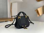 Uubags Chloe mini Marcie bag in black grained leather 21x16x8cm - 5