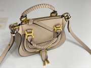Uubags Chloe mini Marcie bag in beige grained leather 21x16x8cm - 6