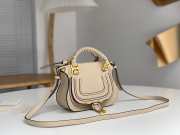 Uubags Chloe mini Marcie bag in beige grained leather 21x16x8cm - 5