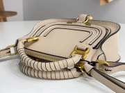 Uubags Chloe mini Marcie bag in beige grained leather 21x16x8cm - 3