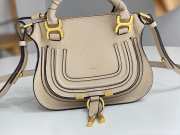 Uubags Chloe mini Marcie bag in beige grained leather 21x16x8cm - 2