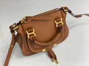 Uubags Chloe mini Marcie bag in brown grained leather 21x16x8cm - 5