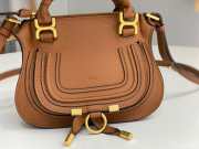 Uubags Chloe mini Marcie bag in brown grained leather 21x16x8cm - 2
