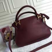 Uubags Chloe large Marcie bag in burgundy grained leather 36x12x28cm - 6