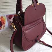 Uubags Chloe large Marcie bag in burgundy grained leather 36x12x28cm - 3