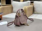 Uubags Chloe mini Marcie bag in pink baby grained leather 21x16x8cm - 5