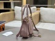 Uubags Chloe small Marcie bag in pink baby grained leather 30x23x10cm - 6