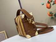 Uubags Louis Vuitton M29662 Side Trunk MM Bag Tan Calfskin Suede 23.5x16x8.5cm - 6