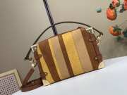 Uubags Louis Vuitton M29662 Side Trunk MM Bag Tan Calfskin Suede 23.5x16x8.5cm - 3