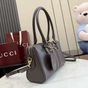 Uubags Gucci Borsetto medium boston bag in dark grey leather 28x15x10cm - 5