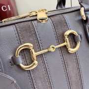 Uubags Gucci Borsetto medium boston bag in dark grey leather 28x15x10cm - 3