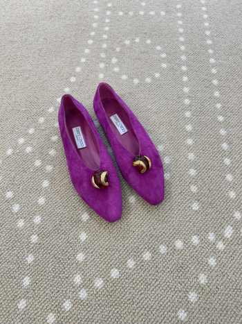 Uubags Jimmy Choo Margot Flat Violet Orchid Suede Flats In Violet Orchid