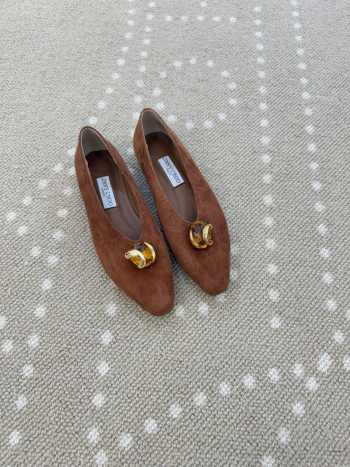 Uubags Jimmy Choo Margot Flat Dark Amber Suede Flats