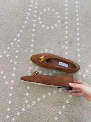 Uubags Jimmy Choo Margot Flat Dark Amber Suede Flats - 5