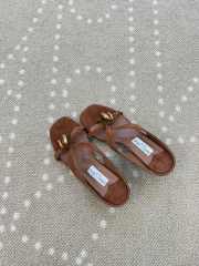 Uubags Jimmy Choo Emeri Stone 35 Dark Amber Suede Sandals 3.5cm - 5