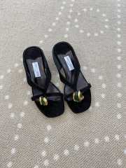 Uubags Jimmy Choo Emeri Stone 35 Black Suede Sandals 3.5cm - 1