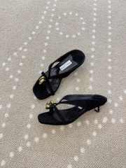 Uubags Jimmy Choo Emeri Stone 35 Black Suede Sandals 3.5cm - 6
